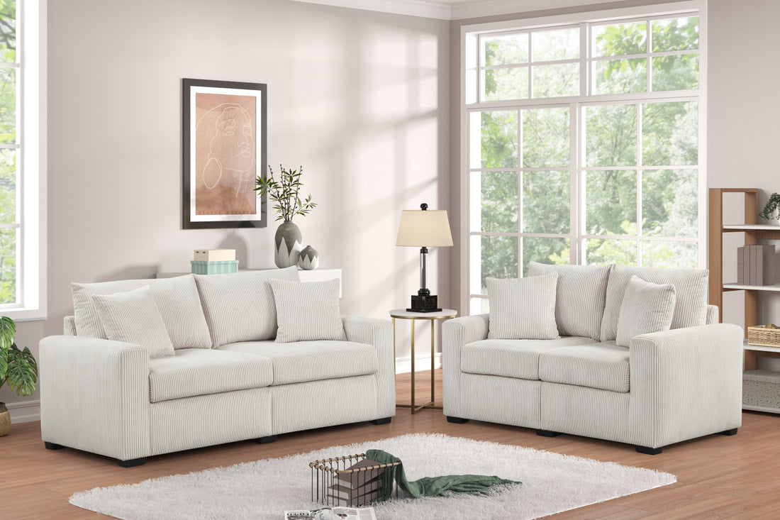 HH1124 Gray - Sofa & Loveseat Set